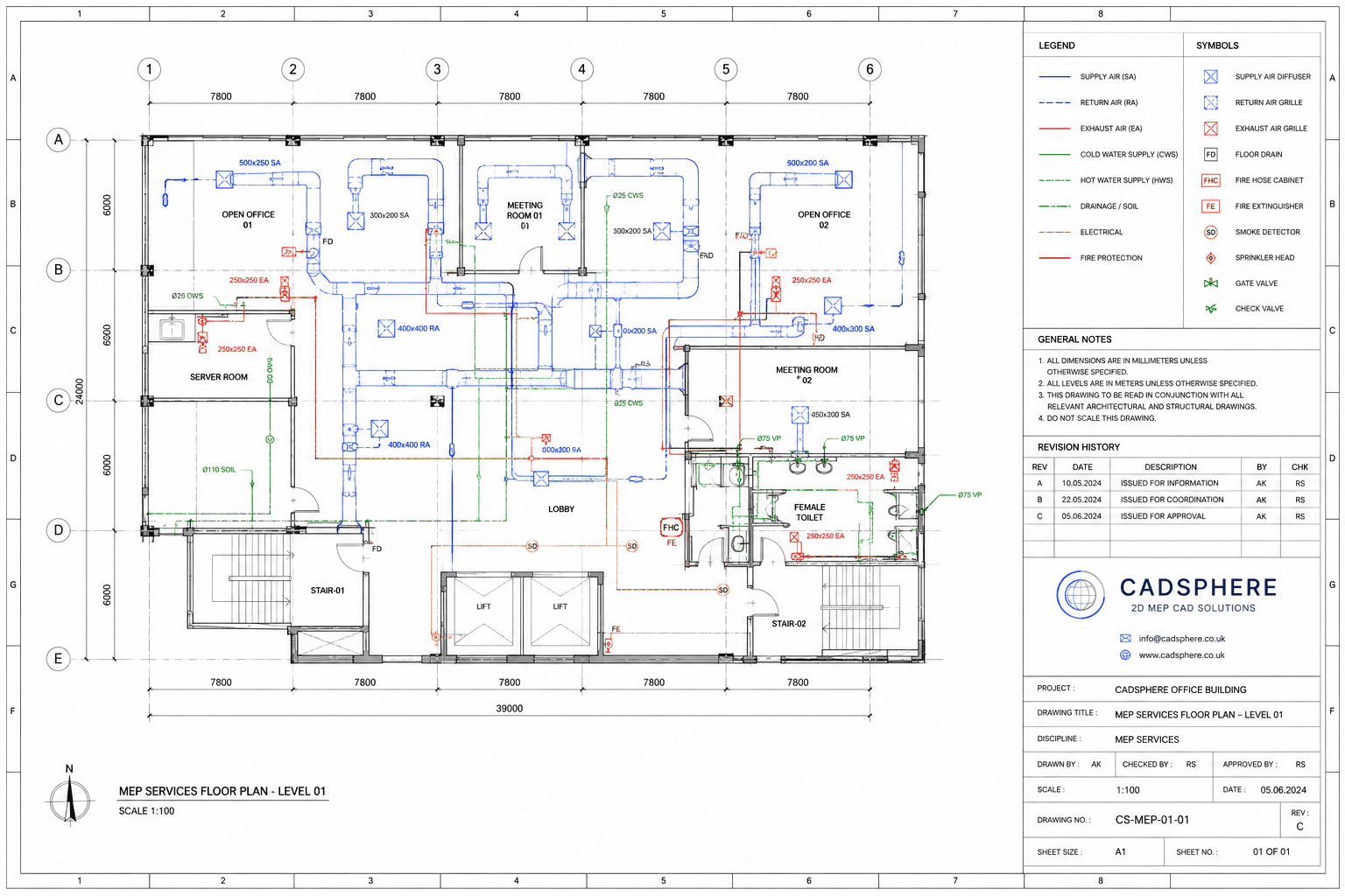 MEP services CAD drawing